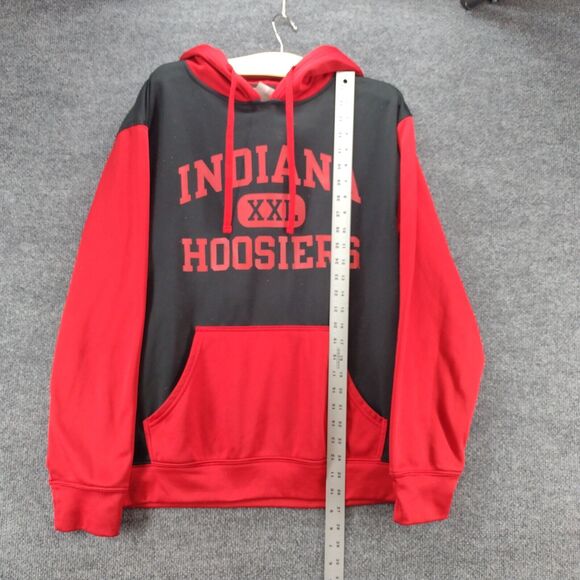 Knights Apparel Men's Indiana Hoosiers Pullover Drawstring Hoodie Red Black M - Picture 11 of 13